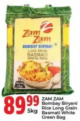 Elite Cash & Carry Zam Zam Bombay Biryani Rice Long Grain Basmati White Green Bag offer