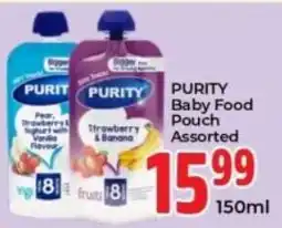 Elite Cash & Carry Purity Baby Food Pouch Assorted offer
