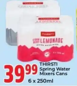 Elite Cash & Carry Thirsti Spring Water Mixers Cans offer