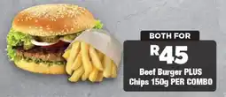 OK MiniMark Beef Burger plus Chips offer