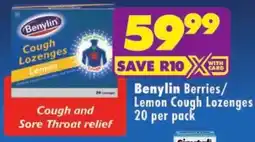 MediRite Benylin Berries/ Lemon Cough Lozenges offer