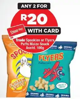 OK MiniMark Truda Spookies or Flyers Puffs Maize Snack offer