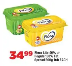 OK MiniMark Flora Lite 40% or Regular 50% Fat Spread Tub offer