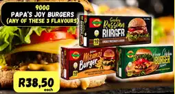 Die Visfabriek Papa's joy burgers offer