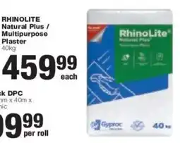 Build It RhinoLite Natural Plus/ Multipurpose Plaster offer