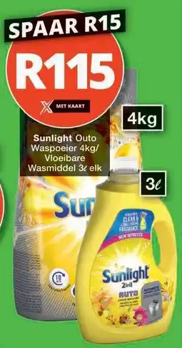 Checkers Sunlight Auto Waspoeier/Vloeibare Wasmiddel offer
