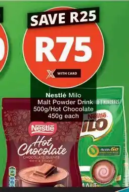 Checkers Nestlé Milo Malt Powder Drink/Hot Chocolate offer