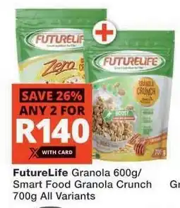 Checkers FutureLife Granola 600g/Smart Food Granola Crunch 700g All Variants offer