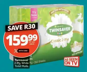 Checkers Twinsaver 2-Ply White Toilet Rolls offer