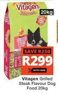 Checkers Vitagen Grilled Steak Flavour Dog Food 20kg offer
