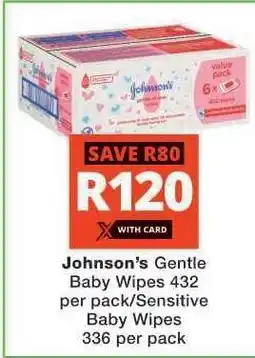 Checkers Johnson's Gentle Baby Wipes offer