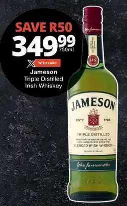 Checkers Jameson Triple Distilled Irish Whiskey offer