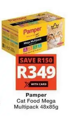Checkers Pamper Cat Food Mega Multipack 48x85g offer