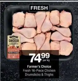 Checkers Farmer's Choice Fresh 16-Piece Chicken Drumsticks & Thighs offer