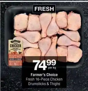 Checkers Farmer's Choice Fresh 16-Piece Chicken Drumsticks & Thighs offer