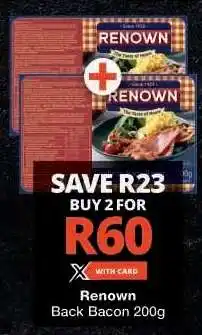 Checkers Renown Back Bacon 200g offer