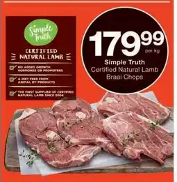 Checkers Simple Truth Certified Natural Lamb Braai Chops offer