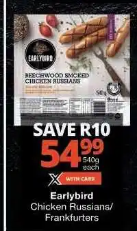Checkers Earlybird Chicken Russians/Frankfurters offer