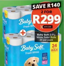 Checkers Baby Soft 2-Ply White Toilet Rolls offer