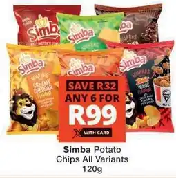 Checkers SIMBA POTATO CHIPS all variants offer