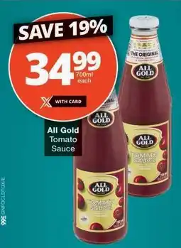 Checkers ALL GOLD Tomato Sauce offer