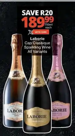 Checkers Laborie Cap Classique Sparkling Wine offer