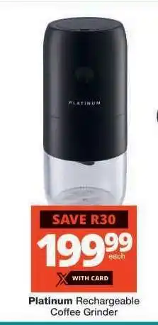 Checkers Platinum Rechargeable Coffee Grinder offer