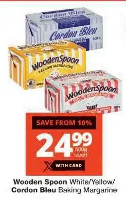 Checkers Wooden Spoon White/Yellow/Cordon Bleu Baking Margarine offer