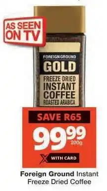 Checkers Foreign Ground Instant Freeze Dried Coffee offer