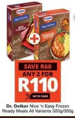 Checkers Dr. Oetker Nice 'n Easy Frozen Ready Meals offer