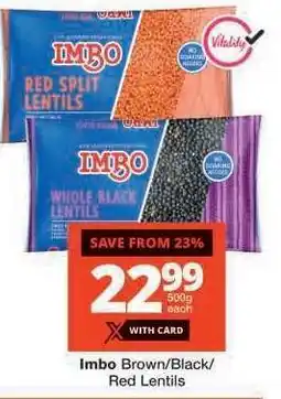 Checkers IMBO Brown / Black / Red Lentils offer