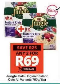 Checkers Jungle Oats Original/Instant Oats offer