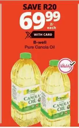 Checkers B-Well Pure Canola Oil offer