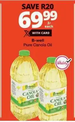 Checkers B-Well Pure Canola Oil offer