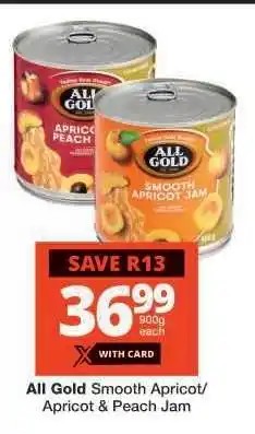 Checkers ALL GOLD SMOOTH APRICOT/APRICOT & PEACH JAM offer