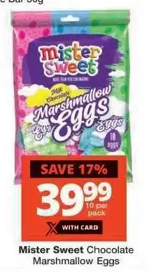 Checkers Mister Sweet Chocolate Marshmallow Eggs offer