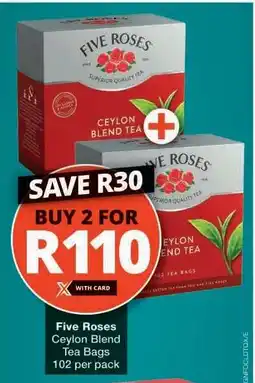 Checkers Five Roses Ceylon Blend Tea Bags offer