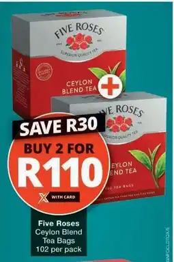 Checkers Five Roses Ceylon Blend Tea Bags offer