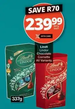 Checkers Lindt Lindor Chocolate Cornette offer
