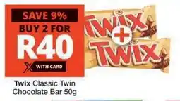 Checkers Twix Classic Twin Chocolate Bar 50g offer