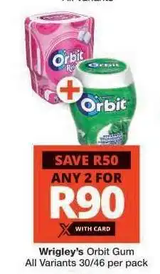 Checkers Wrigley's Orbit Gum offer