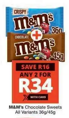Checkers M&M’s Chocolate Sweets offer
