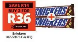 Checkers Snickers Chocolate Bar 80g offer