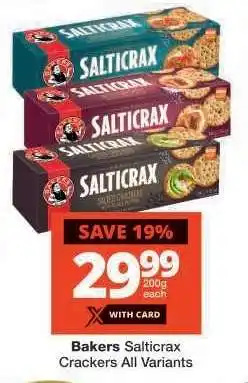 Checkers Bakers Salticrax Crackers All Variants offer