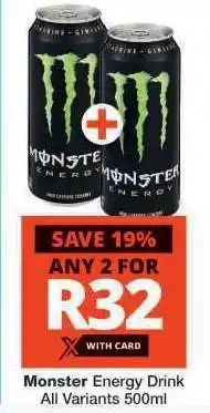 Checkers MONSTER ENERGY DRINK offer
