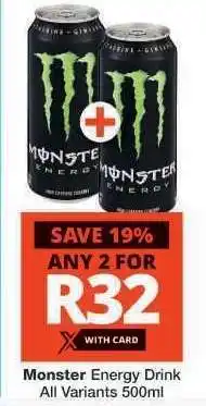 Checkers MONSTER ENERGY DRINK offer