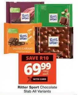 Checkers Ritter Sport Chocolate Slab All Variants offer