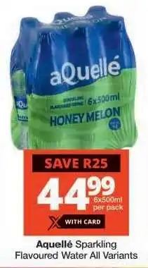 Checkers aQuellé Sparkling Flavoured Water All Variants offer