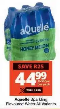 Checkers aQuellé Sparkling Flavoured Water All Variants offer