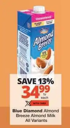 Checkers Blue Diamond Almond Breeze Almond Milk All Variants offer